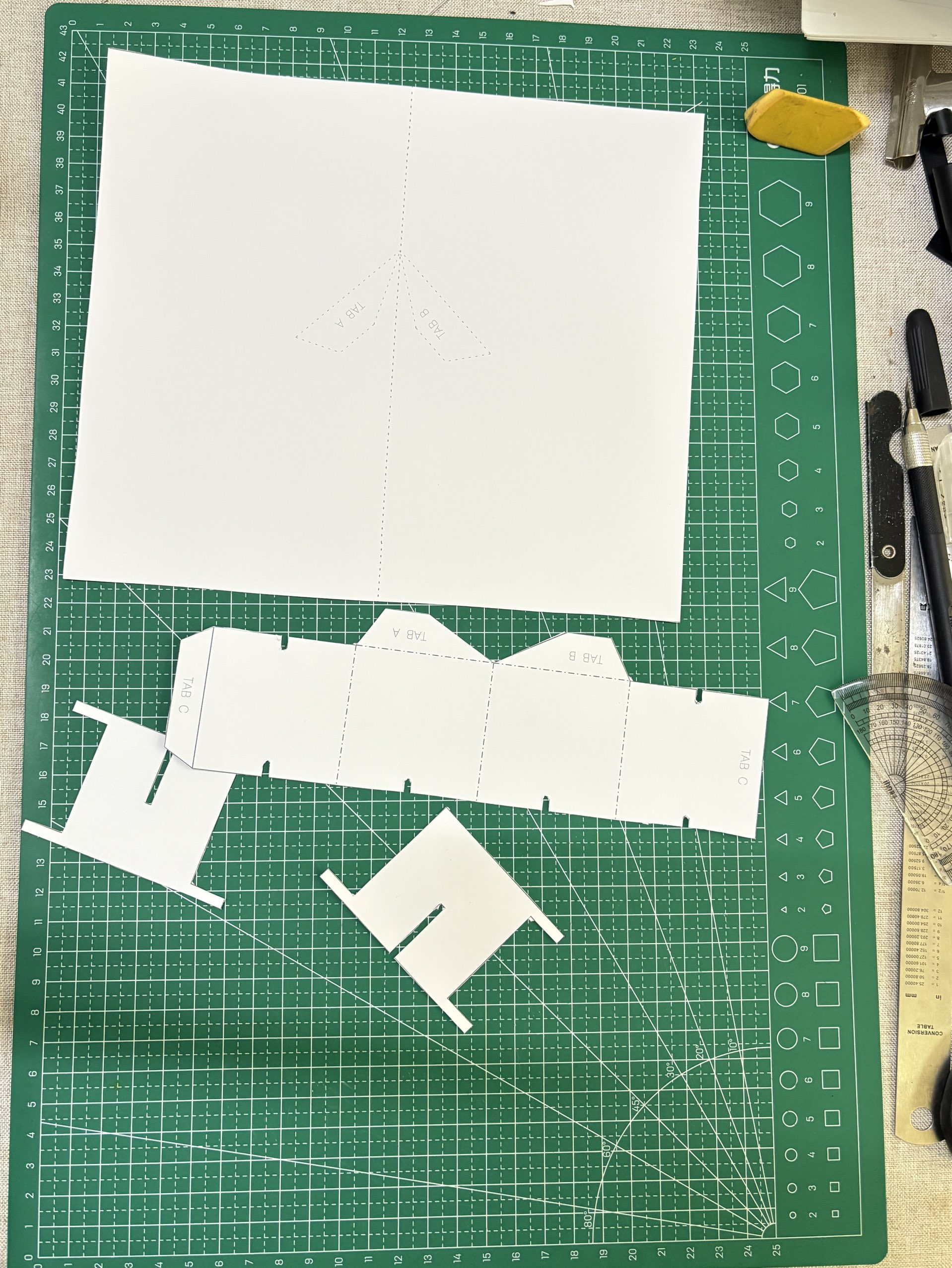 Step 2 cut the template and score the fold lines