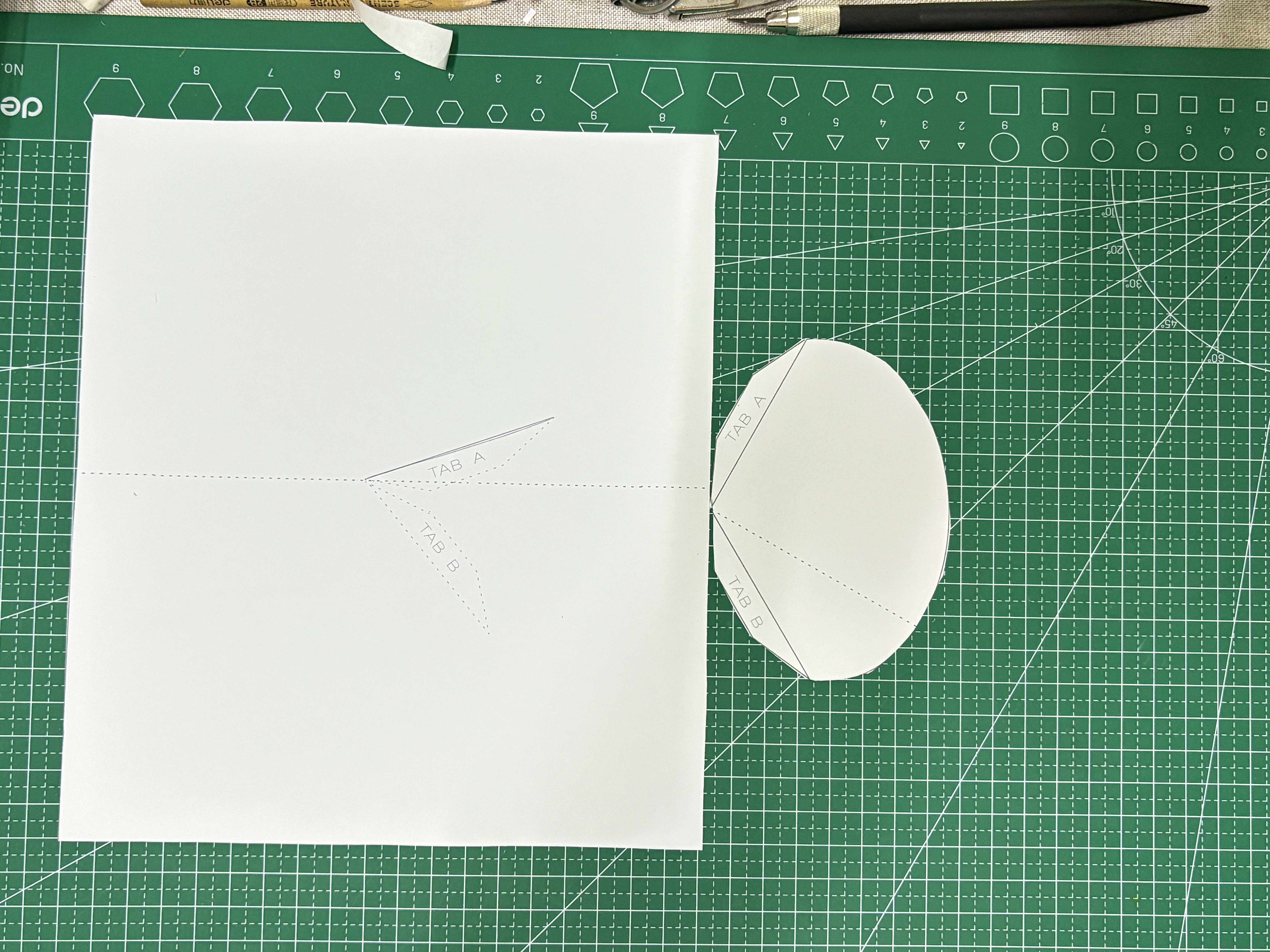 Step 2 identifying the cut lines and fold lines