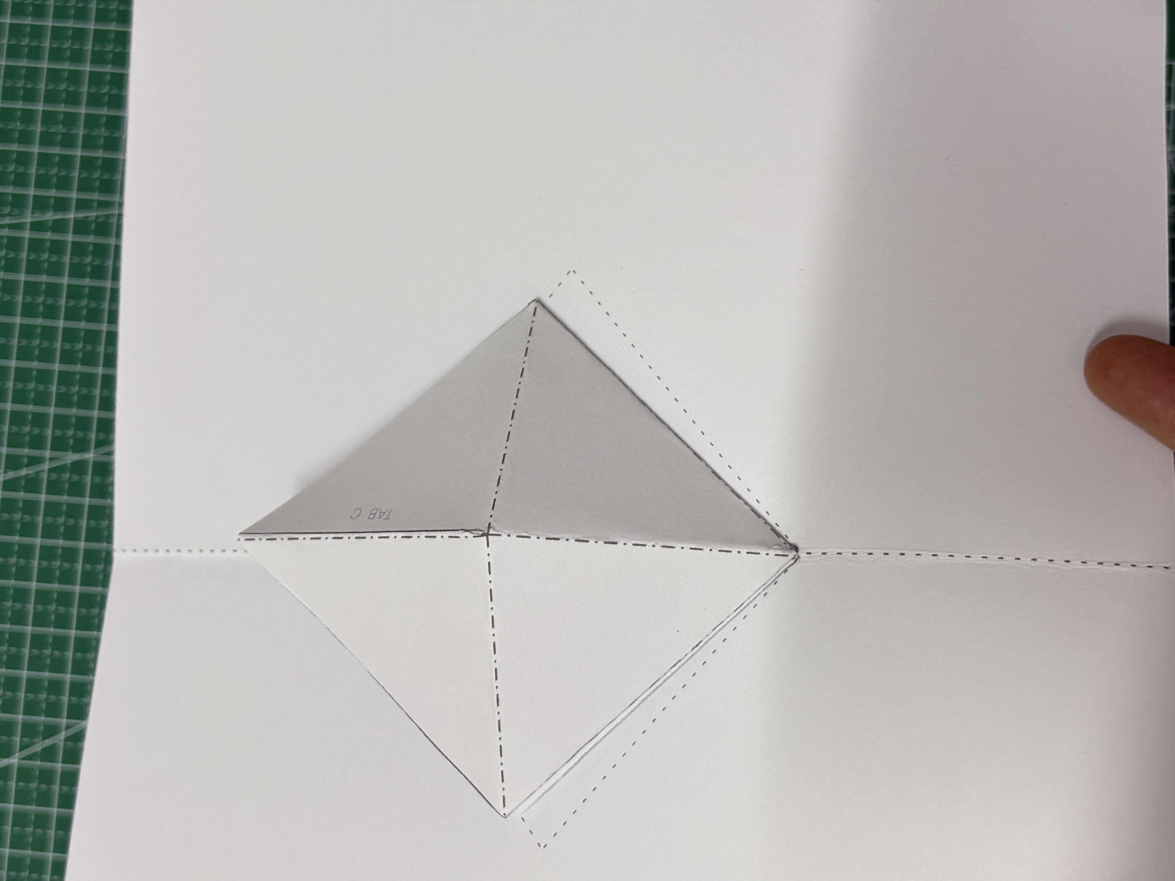 Step 3 folding slowly and testing the pyramid lift